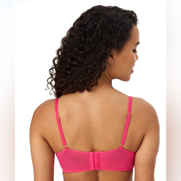 Adored by Adore Me Morgan Natural Lift Lace Push up Bra Hot Pink 34B - Picture 3 of 11